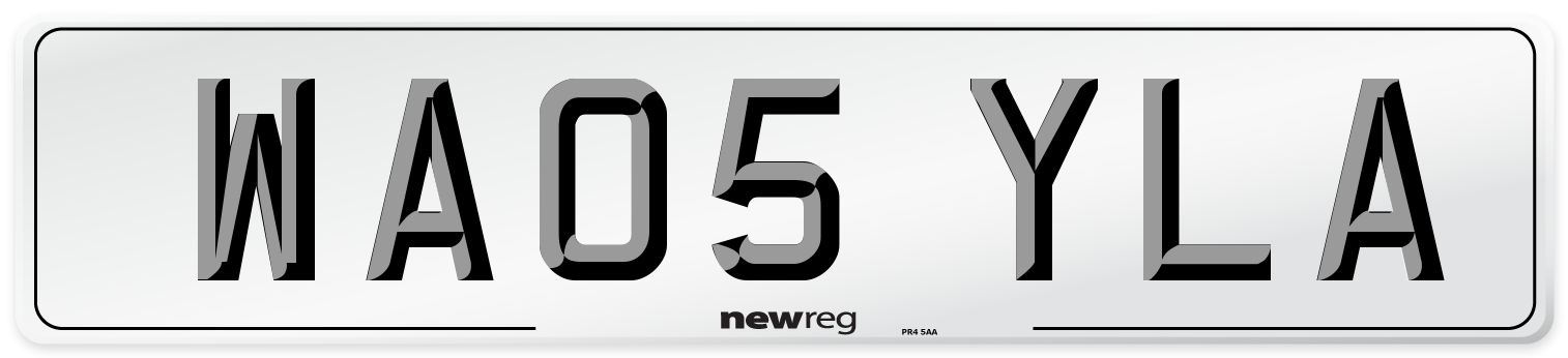 WA05 YLA Number Plate from New Reg